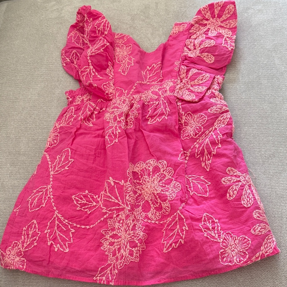 Zara Pink Floral Kids Casual Dress